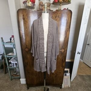 Johnny Was Taupe Embroidered Kimono